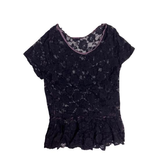 Distressed Black Lace Mini Dress Women’s Small Sheer Whimsygoth Y2K Grunge - Picture 1 of 5